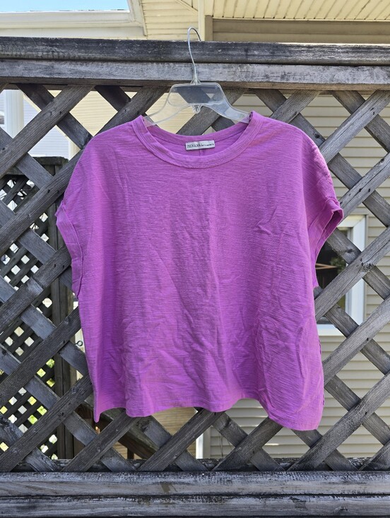 Zenana Outfitters Tops - Zenana Cropped Boxy Tee in Vibrant Magenta